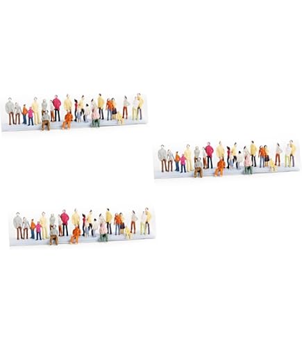 Lot 49 Figurines Et Accessoires HO/OO Pour Modélisme Ferroviaire - Personnages, Bancs, Lampadaires Peints - 6