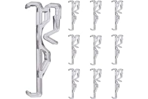 CUTELEC Valance Clips 10pcs 2.5inch Clear Plastic Hidden Retainer Holder Clip for Window Blind Valance,Horizontal Faux & Wood Blinds Parts
