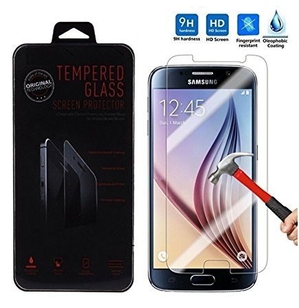 [Tempered Glass] Screen Protector Anti-Bubble Anti-Scratch & Anti-Fingerprint 0.3mm Ultra Thin 9H Hardness 2.5D Round Edge (Samsung Galaxy S6)