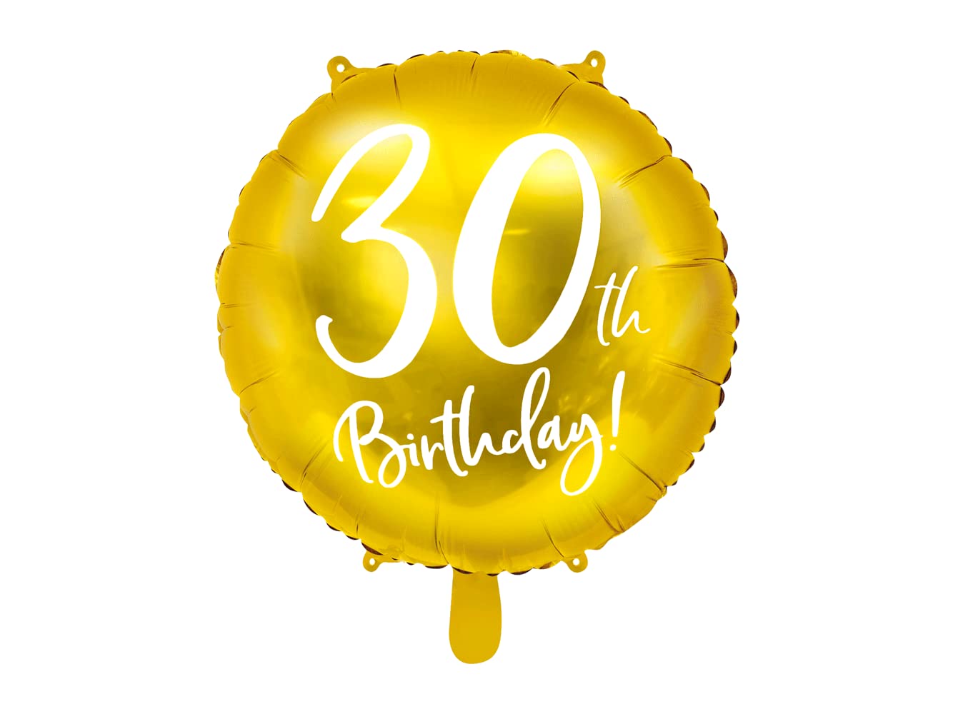 PartyDeco Foil Balloon 45cm for 30th Birthday - Gold "30" Balloon, Helium & Air Compatible, Sturdy, Perfect Birthday Decoration for Men and Women