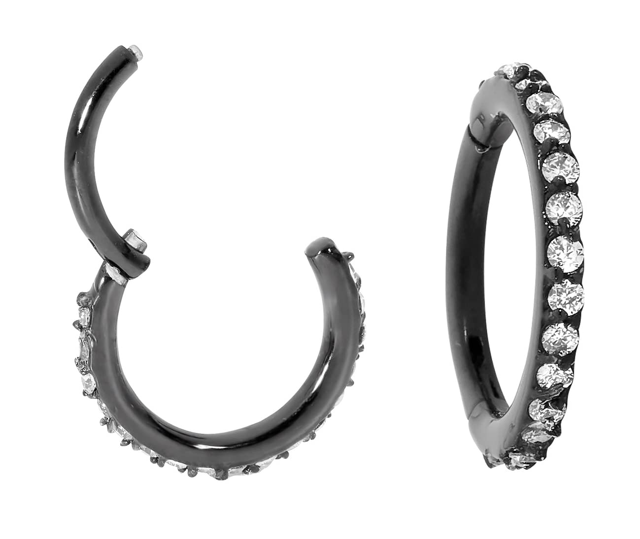 365 SLEEPERS (11mm) 316L Surgical Steel Hypoallergenic Gem Septum Jewellery Hinged Segment Ring Body Piercing Hoop Lip Rings Helix Cartilage Rook Sleeper Earrings