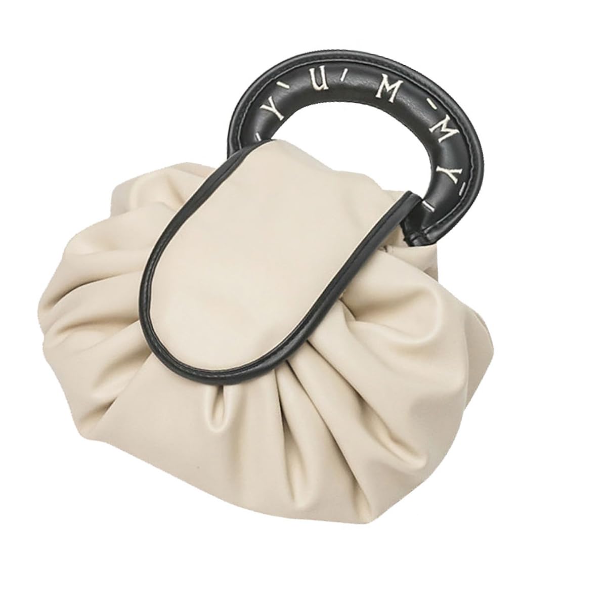 Drawstring Makeup Bag, Large Cosmetic Bag Travel Makeup Organization Case, Toiletry Bag Suitable for Travel, Gift and Daily Use (Cream Color)