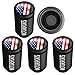SAMIKIVA Aluminum Tire Valve Stem Caps, Metal with Rubber Ring, Dust Proof Cover Universal fit for Cars, SUVs, Bike and Bicycle, Trucks, Motorcycles Metal (Black America Flag (5 Pack))