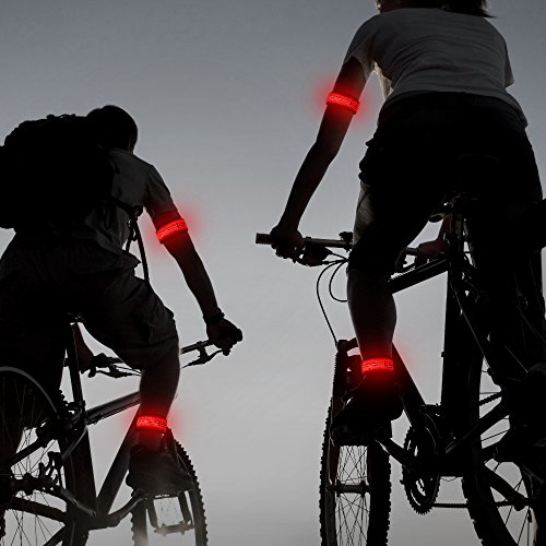 Higo LED Light up Armband, Water Resistant Glowing LED Slap Bracelet with Reflecive Printing, Safety Road Sign for Running, Jogging, Cycling(Red-Design Ⅲ) - Thumbnail 2