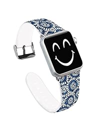 Apple correa de reloj, correa de piel genuino reemplazo de correa de muñeca cierre de metal para Iwatch   hermosa flores de Mandala púrpura