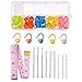 9 Pieces Large Eye Blunt Sewing Needles with 60 Pieces Lock Markers and Cloth Tape Measure