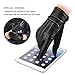 Vbiger Winter Pu Leather Warm Touch Screen Gloves, Warp-knitted Velvet Cashmere Male Gloves in Moderate Size (Black)