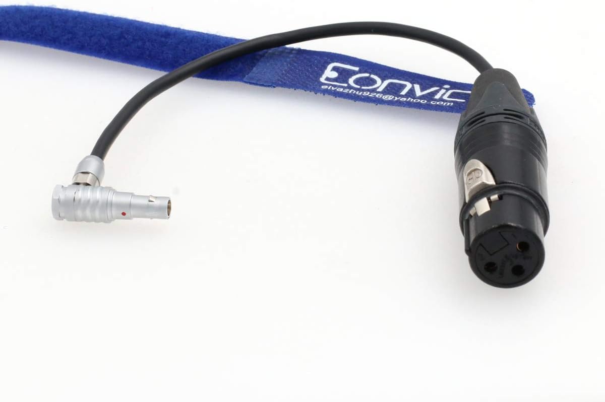 Eonvic 3-Pin XLR Female to Right-Angle 00B 5-Pin Male Audio Cable for Alexa Mini Camera, Right Angle
