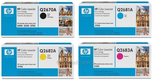 Genuine HP Q2670A, Q2681A, Q2682A, Q2683A TONER SET BCYM LJ 3700 In Retail Package!