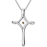 HPQQ Cross Mustard Seed Necklace 925 Sterling Silver Faith Christian Jewelry Mother's Day Gifts for Women Her