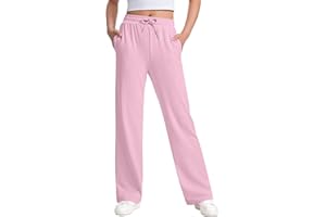 Open Bottom Sweatpants for Girl Fashion Solid Color Casual Comfy Drawstring Track Pant Athletic Workout Trouser