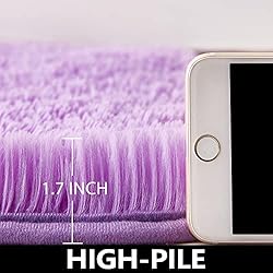 ONASAR Purple Round Area Rug 4ft, Soft Bedroom