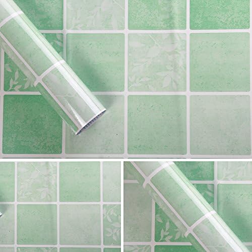 WJIANLL Bathroom mosaic wallpaper Self-adhesive wallpaper bathroom toilet tile sticker waterproof Wall sticker kitchen anti-oil sticker 60 * 500cm