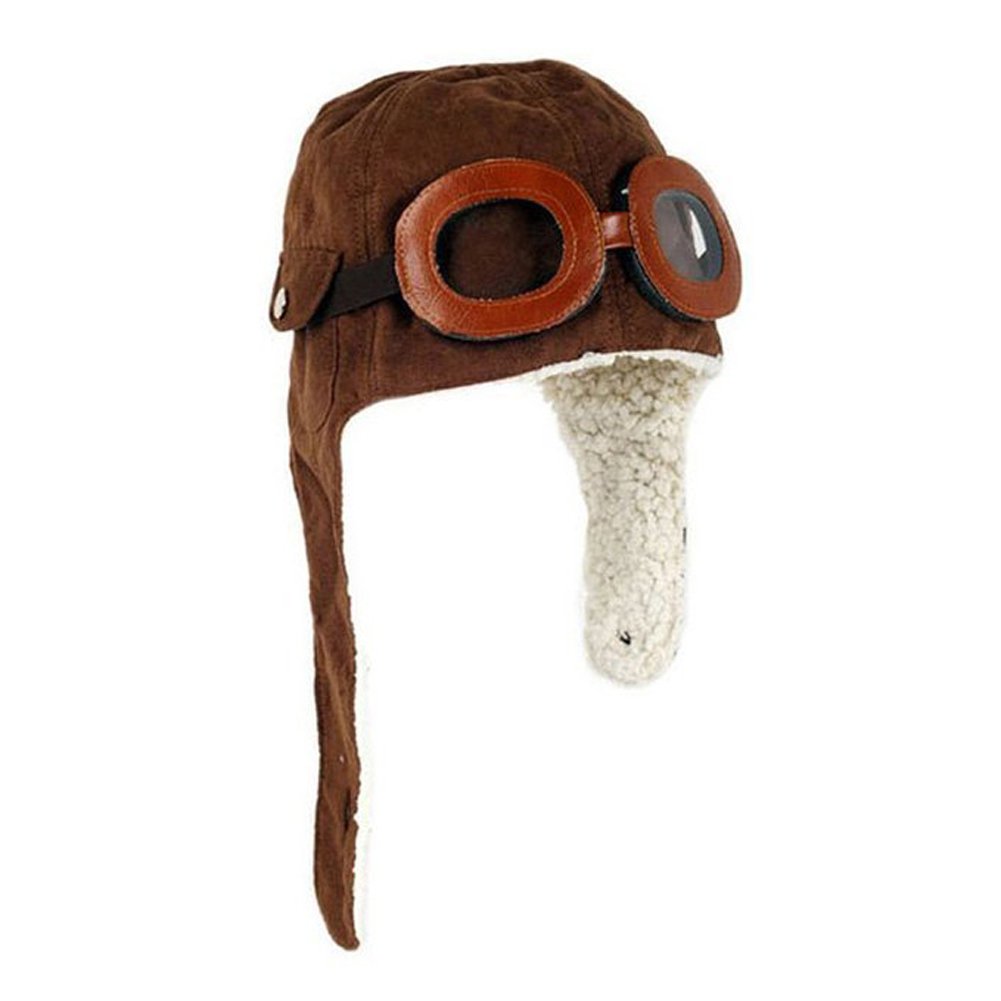 Ewanda store Unisex Baby Kids' Pilot Aviator Fleece Warm Hat Cap with Earmuffs