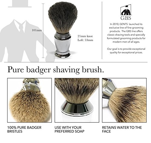 image for G.B.S Men’s Wet Shaving Kit- Interchangeable Shaving Razor, Syntheti