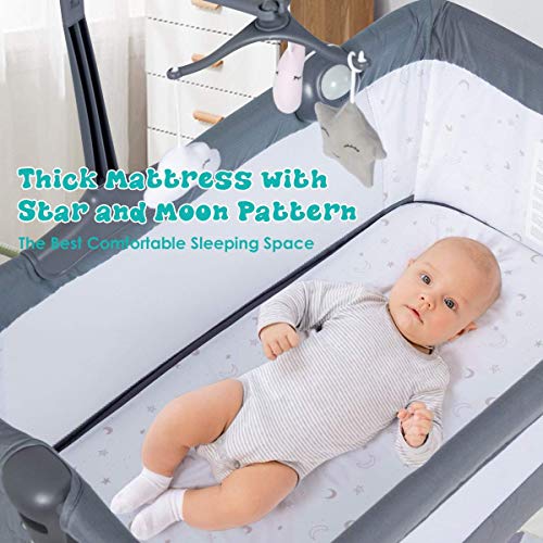 Toddler Travel Bed BABY JOY In Pack And Play, Portable Baby