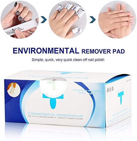 MOPRETTY Nail Polish Gel Remover Foil Wraps UV Gel Polish Remover Wraps 200pcs/box+4pcs