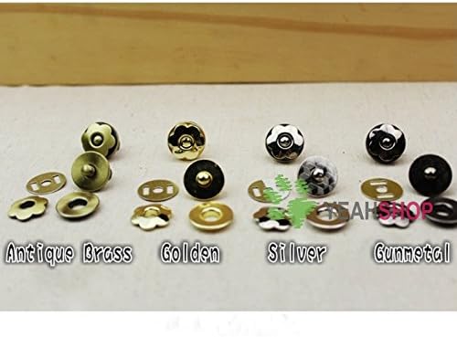 17mm Nickle Floral Magnetic Snaps / Closures / Buttons - 5 Sets