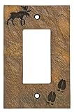 Big Sky Carvers 30170444 Moose and Tracks Decorative Switch Plate