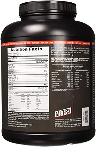 MET-Rx Ultramyosyn Whey Protein Powder, Great for Meal Replacement Shakes, Low Carb, Gluten Free, Vanilla, 5 lbs
