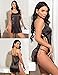 Avidlove Satin Teddy Lingerie for Wome Side Open Dress Sexy Nightgown Black S
