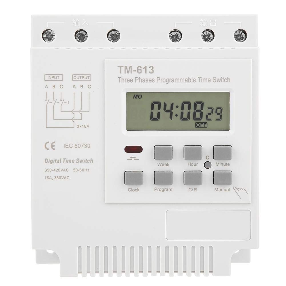 Jadeshay Timer Switch,380V 16A Weekly Programmable Time Relay Control Relay Power Timer Switch 3 Phases Smart Digital Electronic Timer Switch for Microcomputer Water Pump
