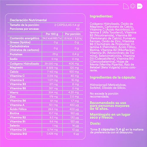 WU Nutrition QUERIDA Multivitamínico para Mujer | Complejo B, C, D3 y E | Con Colágeno, Biotina, Ácido Fólico, Magnesio y Hierro | 120 Cápsulas | Fórmula con 20 Ingredientes | 2 meses de consumo