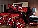 3 Piece Set Red Rose and Rings Soft 3d Comforter Set (02) (Queen)