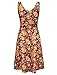 Tom's Ware Womens Casual Fit and Flare Floral Sleeveless Dress TWCWD054-BROWNORANGE-US XL