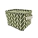 Mziart Geometric Pattern Small Storage Basket with Handle, Foldable Cotton Fabric Storage Organizer Box Cubes Bins for Nursery Babies Room (Green Arrows)