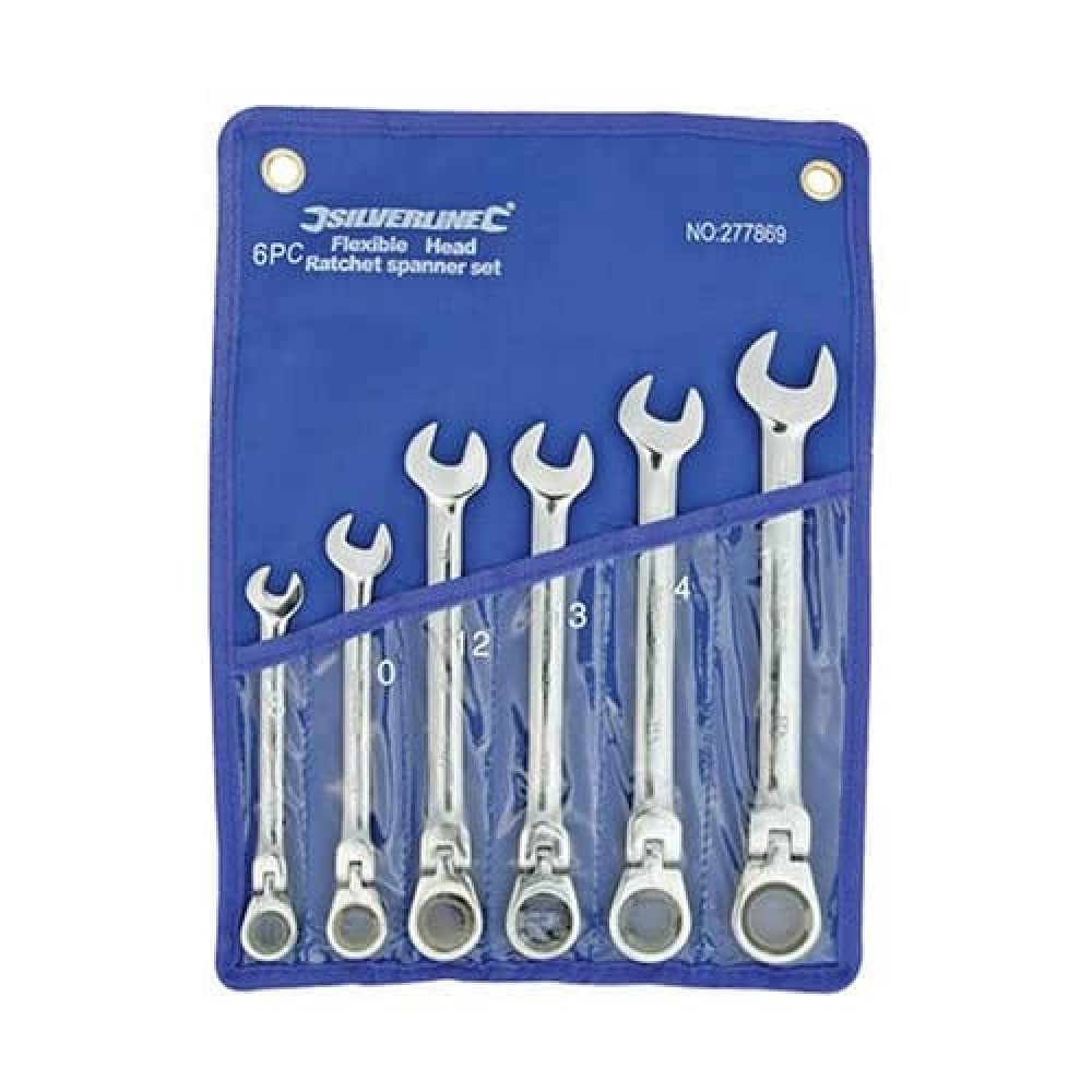 Silverline 277869 Flexible Head Ratchet Spanner Set 6pce 8 - 17 mm