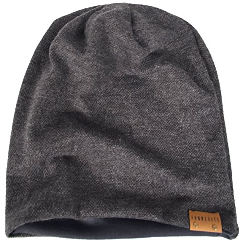 Men's Cool Cotton Beanie Slouch Skull Cap Long Baggy Hip-hop Winter Summer Hat (Grey)