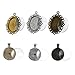 Pangda 36 Pieces Pendant Trays Round and Oval Bezel Trays Assorted Colors with 36 Pieces Glass Clear Dome Tiles, 72 Pieces