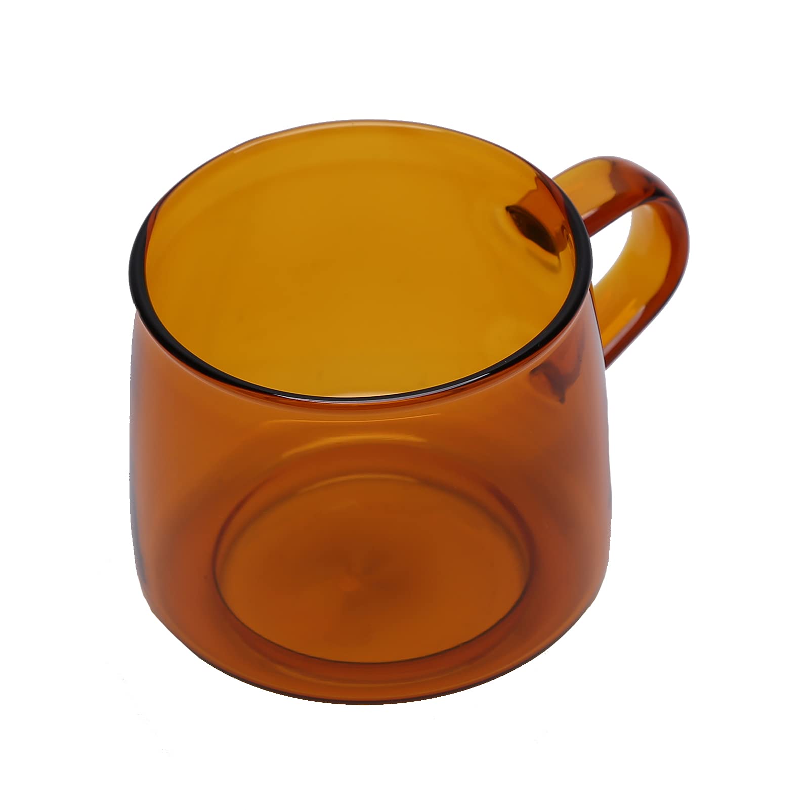 TOPINCN Coffee Cup Borosilicate Drink Household Mouth Mug Handle with Transparent Water Card for Crystal Glass Irish Coffee Glasses (Amber)