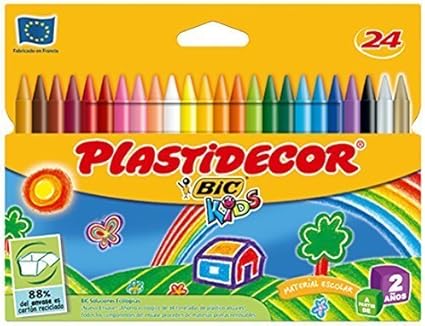 5x Estuches de 24 Ceras Plastidecor BiC Kids para colorear: Amazon.es: Oficina y papelería