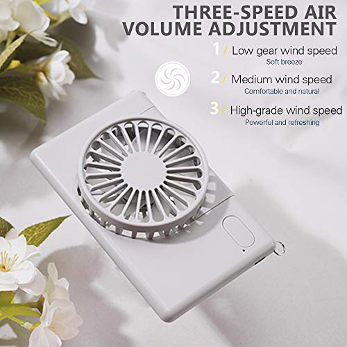 Neck Fan, LETOUR Handheld Fan Mini Fan Portable USB Personal Fan 3 Speeds 90° Rotating Adjustable USB Fan for Kids Women Men Indoor Outdoor Travel with Lanyard