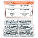 HELIFOUNER Hollow Wall Anchor Screws Set, 6 Sizes Heavy Duty Zinc Plated Steel Molly Bolt Hollow Drive Wall Anchor Screws Assortment Kit for Drywall, Plaster and Tile, 48 PCS