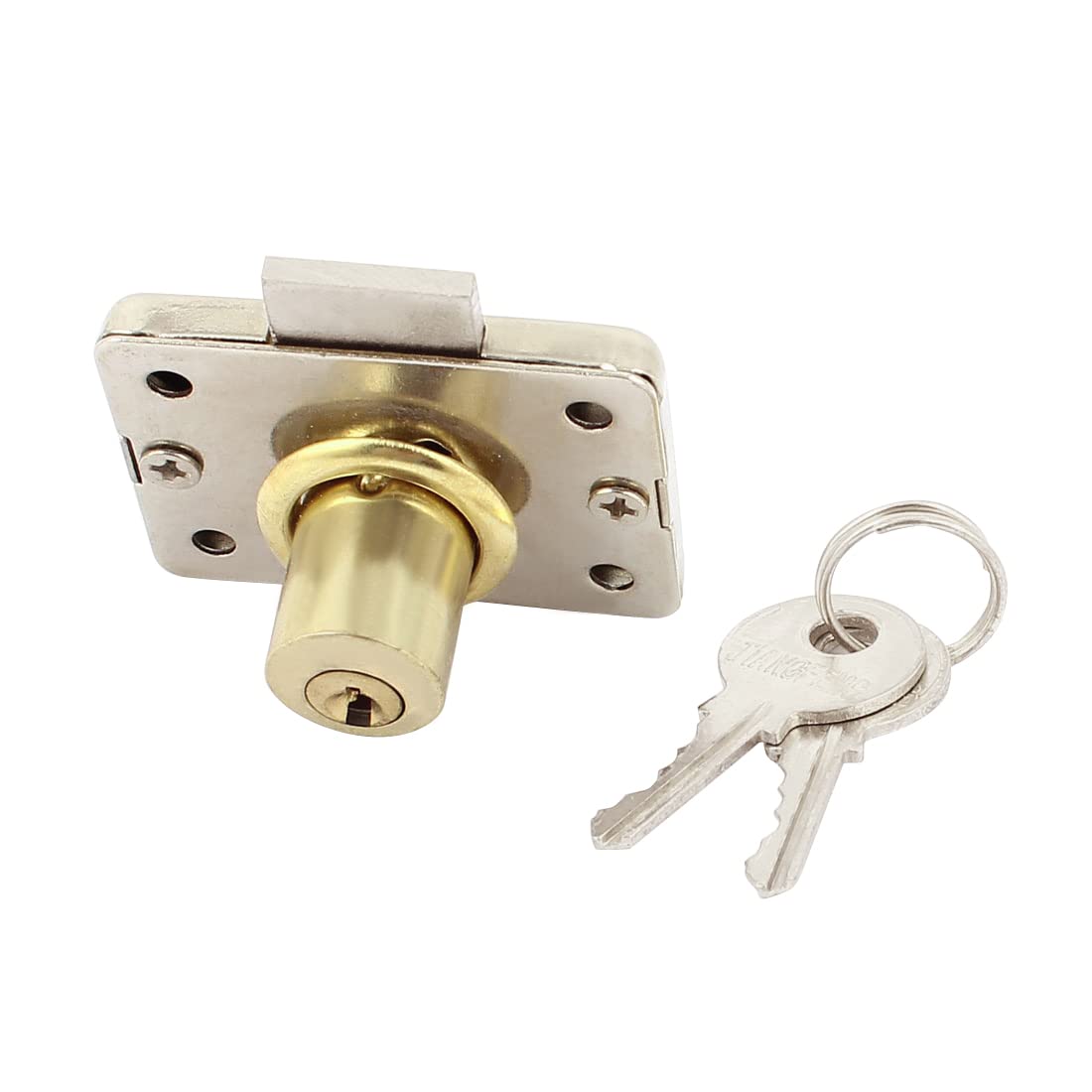 Sourcingmap 15mm Dia Cylinder Head Metal Cabinet Security Drawer Lock w 2 Keys