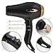 Hair dryer Pro AC motor Ionic & Ceramic fast 1875W Long Life blow dryer by Asavea (black)
