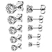 GCIYAEN 316L Surgical Stainless Steel Round Clear Cubic Zirconia Stud Earring set (5 Pairs)