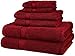 Amazon Brand – Pinzon 6 Piece Blended Egyptian Cotton Bath Towel Set - Cranberry
