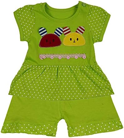 ICABLE Baby Girl's Cotton Cute Printed Frock with Shorts