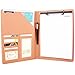 Padfolio Resume Portfolio Folder - Interview/Business Card Holder,Pen Holder,with Letter-Sized Writing Pad (Pink)