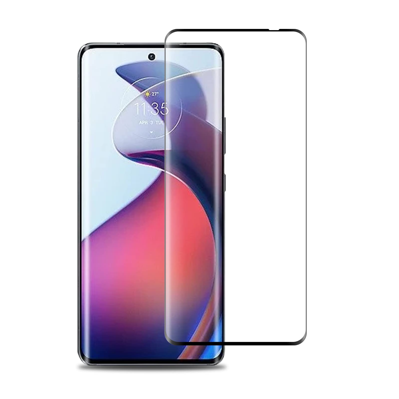 ROVLAK Screen Protector compatible with Motorola Moto S30 Pro Tempered Glass Screen Protector Full Coverage Scratch-Proof Anti-Fingerprint Protective Film Protection,Black