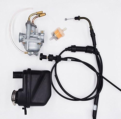 Carbman Carburetor Carb With Air Filter Cleaner Box Assembly Throttle Gas Cable And Choke Cable For Yamaha PW50 PW 50 Yzinger 1981-2009 Motorcycle Carb