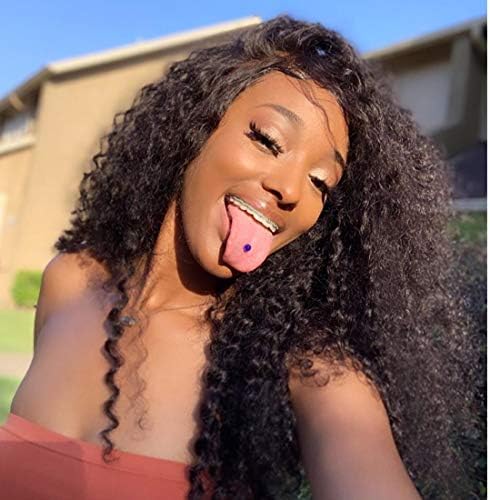 Klaiyi Hair Malaysian Curly Hair 4X4 Free Part Lace Closure 100% Virgin Human Hair Extensions Natural Color(12 inch)