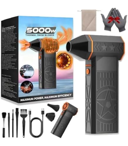 Suptruck 1500W Thermal Blower For Snow - Cordless Portable Car Snow Blower, 3-Speed, USB-C Rechargeable, For Defrosting And Snow Removal