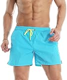 TARTINY Men's Shorts Swim Trunks Quick Dry Beach Shorts with Pockets for Surfing Running Swimming Watershort