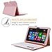 Asus Transformer Mini T102HA Case-Premium PU with Hand Strap, Card Slots,Ultra Slim Magnetic Smart Cover Case for ASUS 10.1” Transformer Mini T102HA-D4 -GR 2 in 1 Touchscreen Laptop (Pink)