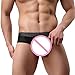 Mosunx(TM) Men's Long Bulge Pouch Boxer Briefs, Smooth Bikini Thong (Black, L)
